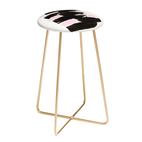 Viviana Gonzalez Minimal black and pink II Counter Stool