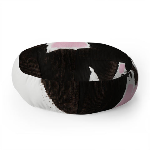 Viviana Gonzalez Minimal black and pink II Floor Pillow Round