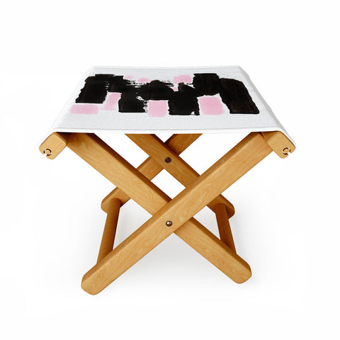 Viviana Gonzalez Minimal black and pink II Folding Stool