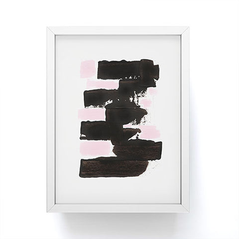 Viviana Gonzalez Minimal black and pink II Framed Mini Art Print