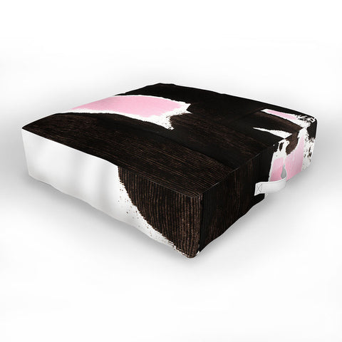 Viviana Gonzalez Minimal black and pink II Outdoor Floor Cushion
