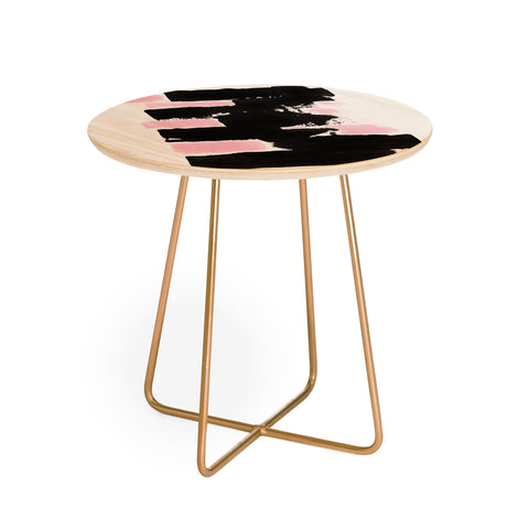 Viviana Gonzalez Minimal black and pink II Round Side Table