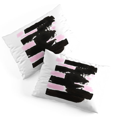 Viviana Gonzalez Minimal black and pink II Pillow Shams