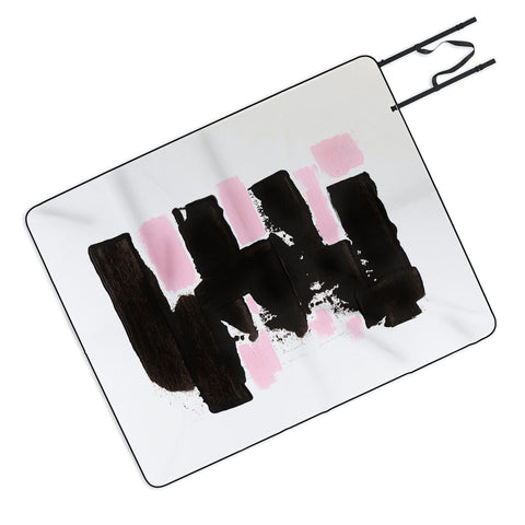 Viviana Gonzalez Minimal black and pink II Picnic Blanket