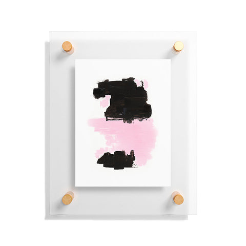 Viviana Gonzalez Minimal black and pink III Floating Acrylic Print