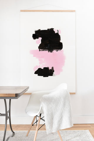 Viviana Gonzalez Minimal black and pink III Art Print And Hanger
