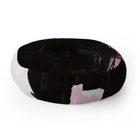 Viviana Gonzalez Minimal black and pink III Floor Pillow Round