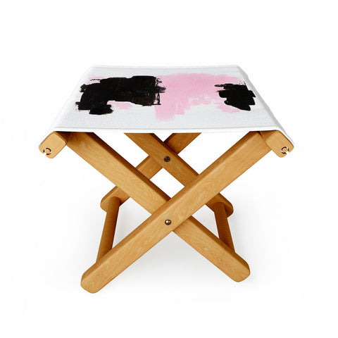 Viviana Gonzalez Minimal black and pink III Folding Stool