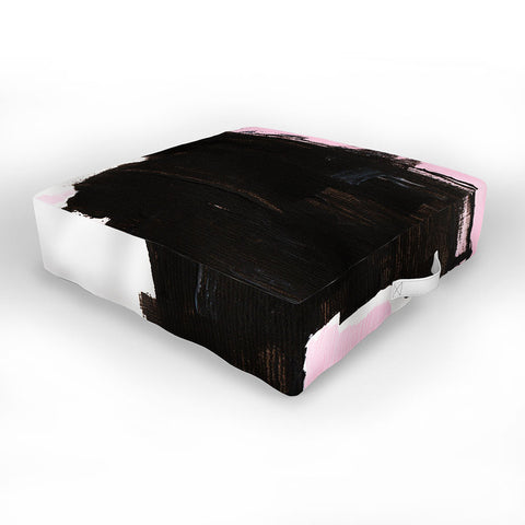 Viviana Gonzalez Minimal black and pink III Outdoor Floor Cushion