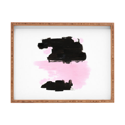 Viviana Gonzalez Minimal black and pink III Rectangular Tray