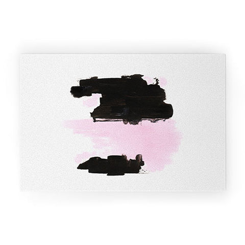 Viviana Gonzalez Minimal black and pink III Welcome Mat