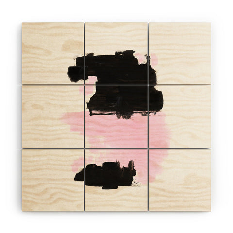 Viviana Gonzalez Minimal black and pink III Wood Wall Mural