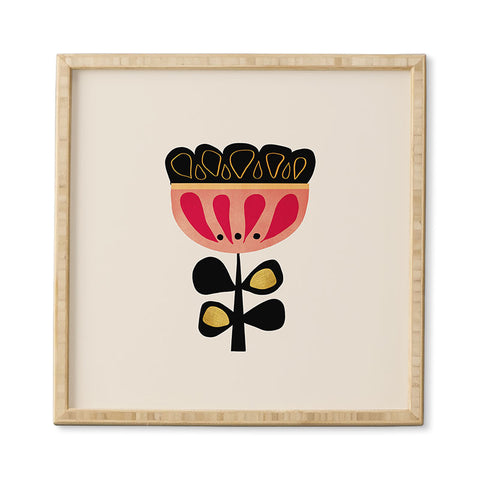 Viviana Gonzalez Minimal flower 01 Framed Wall Art