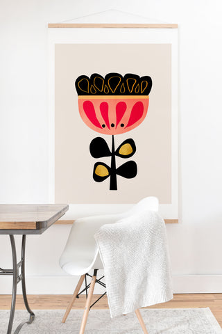 Viviana Gonzalez Minimal flower 01 Art Print And Hanger