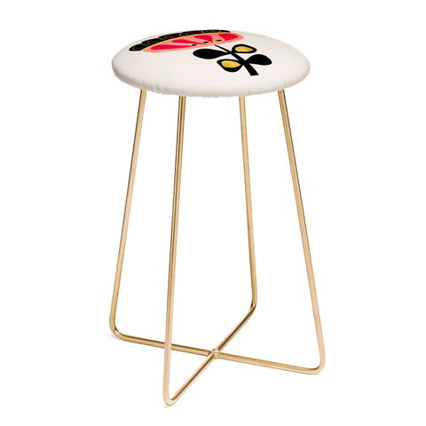 Viviana Gonzalez Minimal flower 01 Counter Stool
