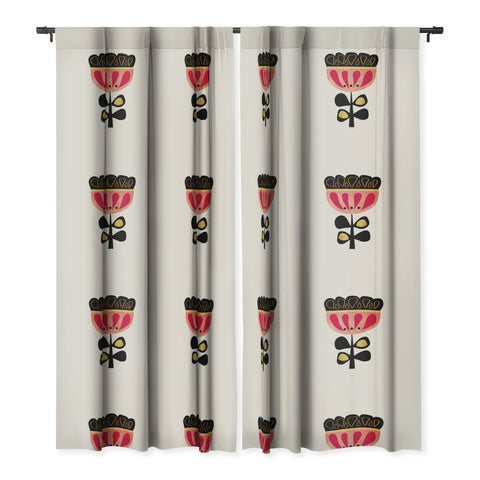 Viviana Gonzalez Minimal flower 01 Blackout Window Curtain