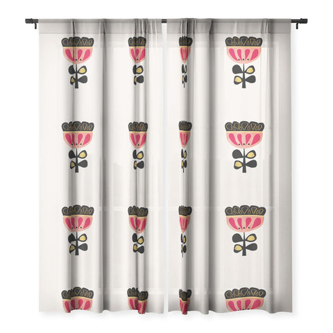 Viviana Gonzalez Minimal flower 01 Sheer Window Curtain