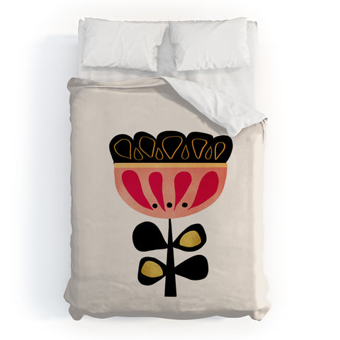 Viviana Gonzalez Minimal flower 01 Duvet Cover