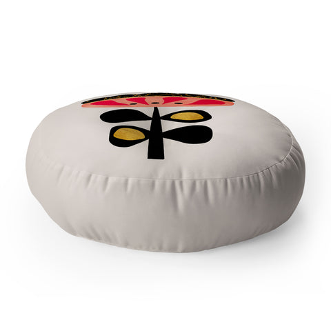 Viviana Gonzalez Minimal flower 01 Floor Pillow Round