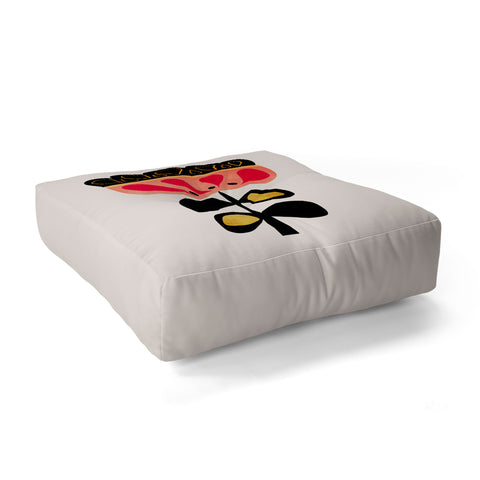 Viviana Gonzalez Minimal flower 01 Floor Pillow Square