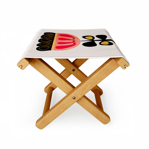 Viviana Gonzalez Minimal flower 01 Folding Stool