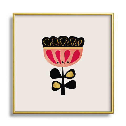 Viviana Gonzalez Minimal flower 01 Metal Square Framed Art Print