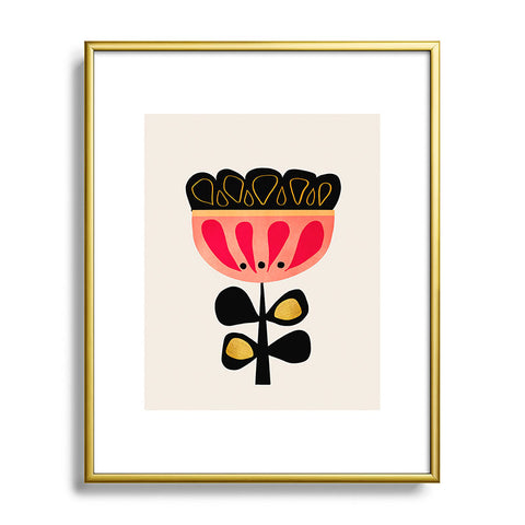 Viviana Gonzalez Minimal flower 01 Metal Framed Art Print