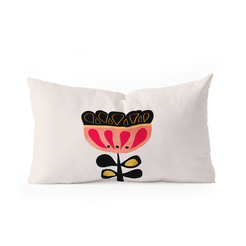 Viviana Gonzalez Minimal flower 01 Oblong Throw Pillow