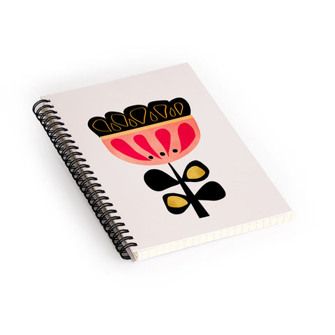 Viviana Gonzalez Minimal flower 01 Spiral Notebook