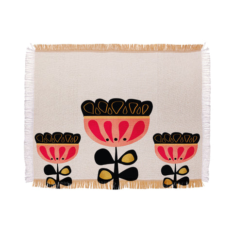 Viviana Gonzalez Minimal flower 01 Throw Blanket