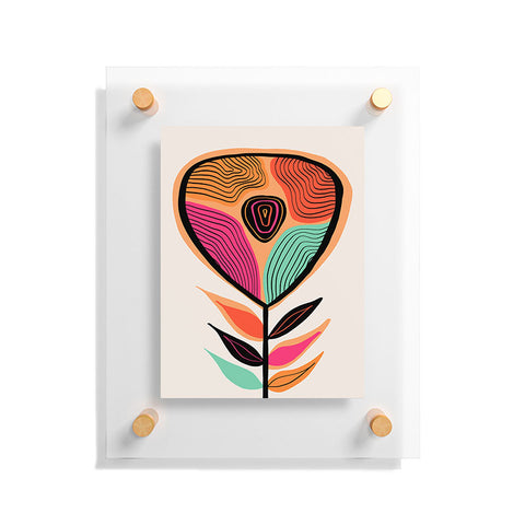 Viviana Gonzalez Minimal flower 02 Floating Acrylic Print