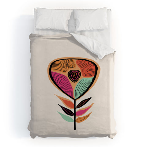 Viviana Gonzalez Minimal flower 02 Duvet Cover