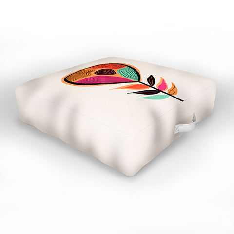 Viviana Gonzalez Minimal flower 02 Outdoor Floor Cushion