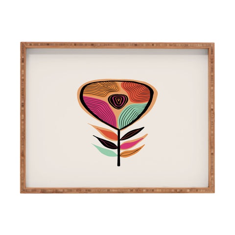 Viviana Gonzalez Minimal flower 02 Rectangular Tray