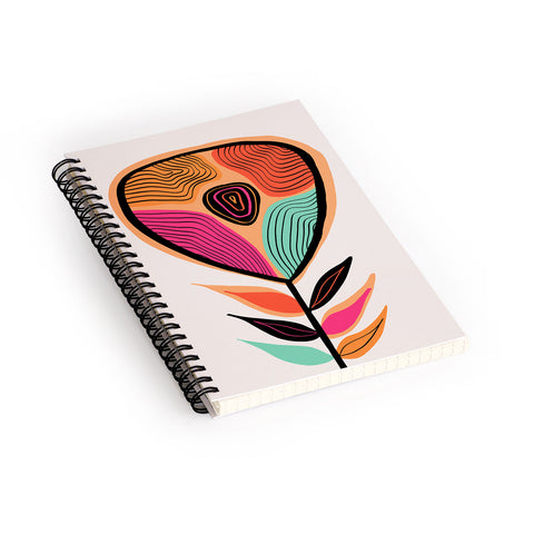 Viviana Gonzalez Minimal flower 02 Spiral Notebook