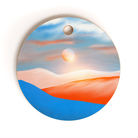 Viviana Gonzalez Minimal mountains 01 Cutting Board Round