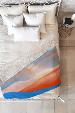 Viviana Gonzalez Minimal mountains 01 Fleece Throw Blanket