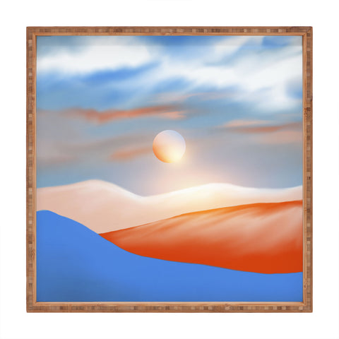 Viviana Gonzalez Minimal mountains 01 Square Tray