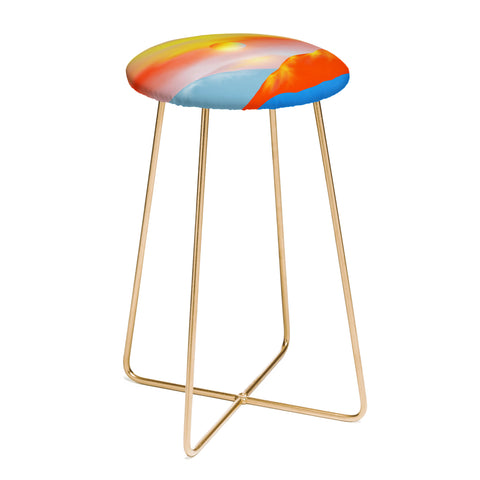 Viviana Gonzalez Minimal mountains 02 Counter Stool