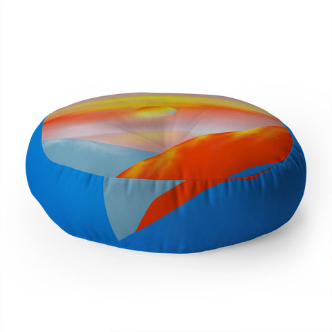 Viviana Gonzalez Minimal mountains 02 Floor Pillow Round