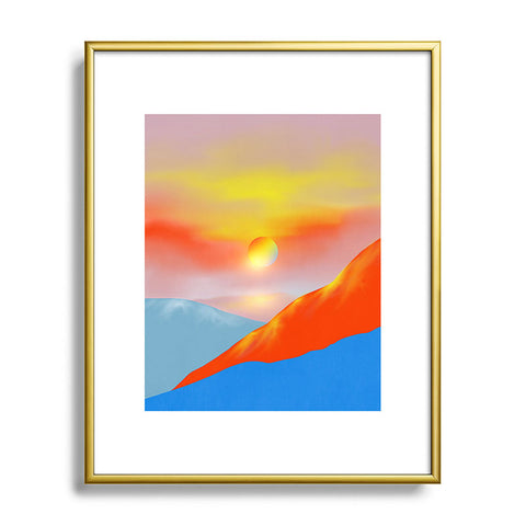 Viviana Gonzalez Minimal mountains 02 Metal Framed Art Print