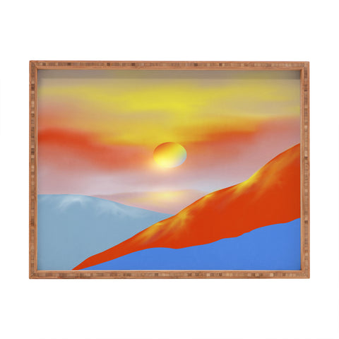 Viviana Gonzalez Minimal mountains 02 Rectangular Tray