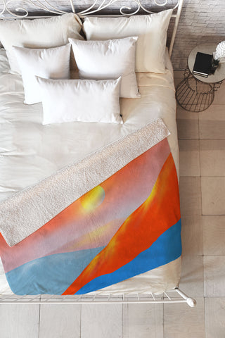 Viviana Gonzalez Minimal mountains 02 Fleece Throw Blanket