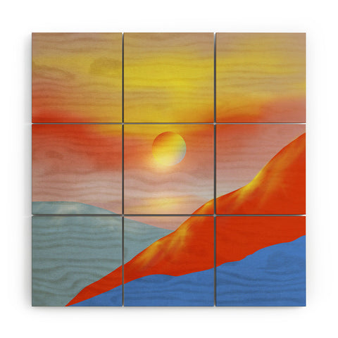 Viviana Gonzalez Minimal mountains 02 Wood Wall Mural