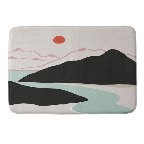 Viviana Gonzalez Minimal Mountains In the Sea 2 Memory Foam Bath Mat