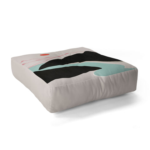 Viviana Gonzalez Minimal Mountains In the Sea 2 Floor Pillow Square