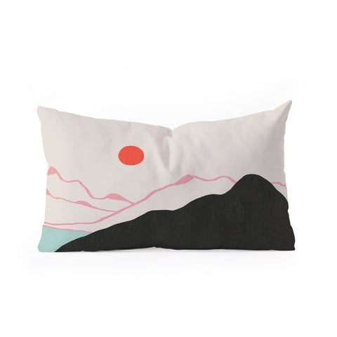 Viviana Gonzalez Minimal Mountains In the Sea 2 Oblong Throw Pillow