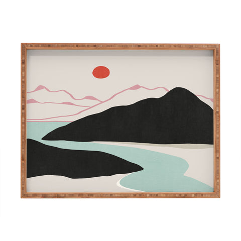 Viviana Gonzalez Minimal Mountains In the Sea 2 Rectangular Tray
