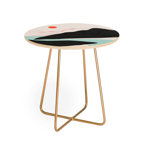 Viviana Gonzalez Minimal Mountains In the Sea 2 Round Side Table
