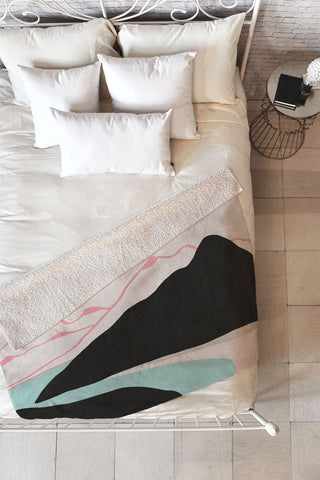 Viviana Gonzalez Minimal Mountains In the Sea 2 Fleece Throw Blanket